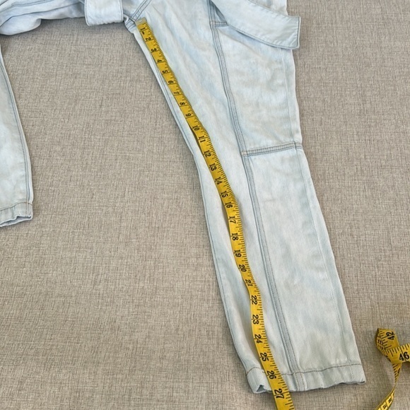 Jonathan Simkhai Standard Ace high-waisted Paper bag cropped acid‎ wash jeans 29 - Picture 16 of 16